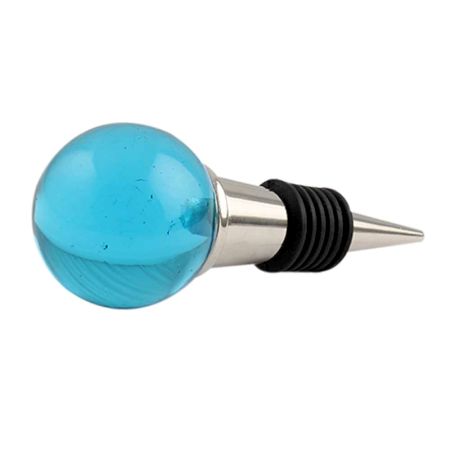Turquoise Round Glass Wine Stopper (Set Of Two piece)